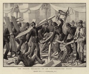 La police dispersant un stand non autorisé - Charles J. Staniland